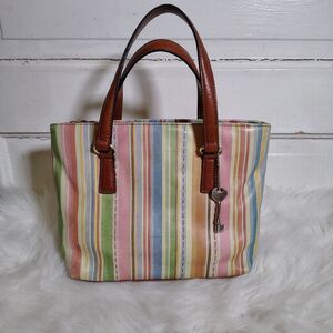 VTG Y2k FOSSIL Leather Mulitcolor Mini Hand Bag